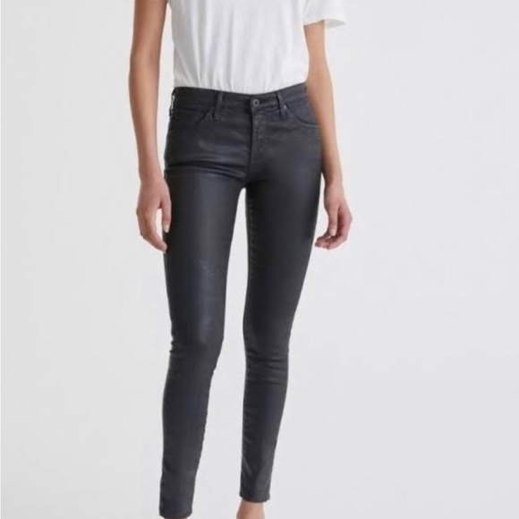 AG ADRIANO GOLDSCHMIED Black Coated The Absolute Legging Extreme Skinny Jean 26R - Picture 2 of 9